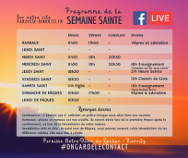 PROGRAMME SEMAINE SAINTE